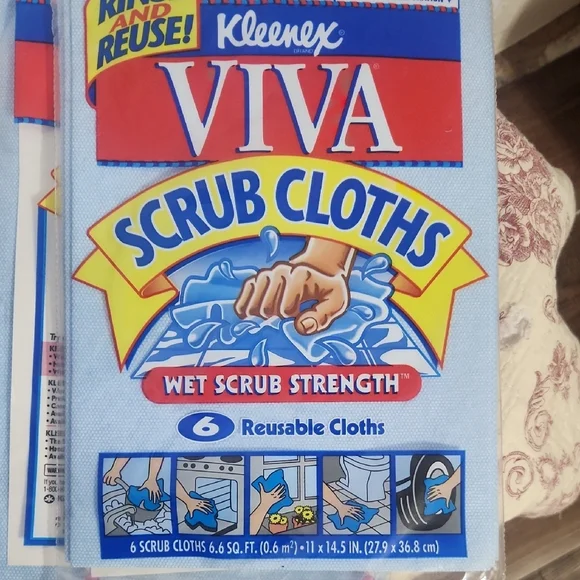 Vintage Kleenex Viva Scrub Cloths Two 6 Pack - 1996 NOS Sealed - Picture 7 of 7